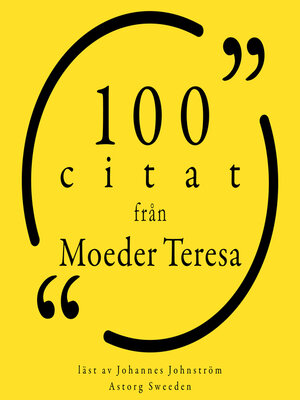cover image of 100 citat från Moeder Teresa